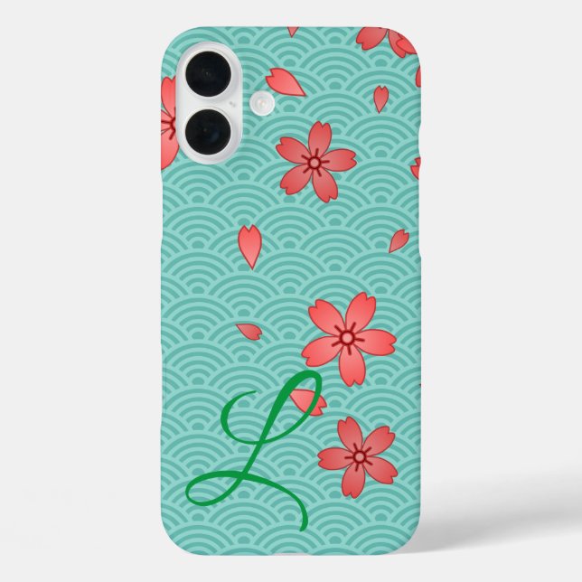 Japanisch Cherry Blossom Floral iPhone 16 Plus Hülle (Rückseite)