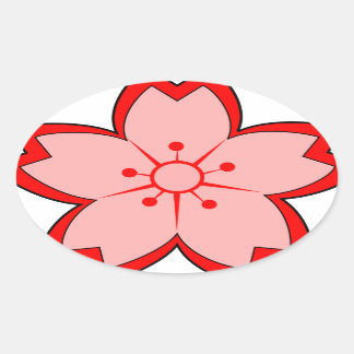 Japanisch Cherry Blossom Ovaler Aufkleber