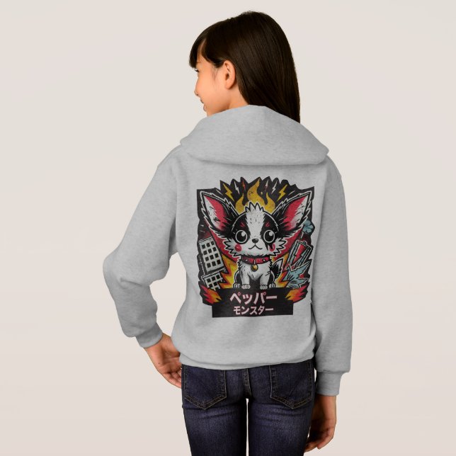 Japanisch Chihuahua Monster Hoodie (Schwarz voll)