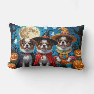 Japanisch Chin Dogs Pumpkin Halloween Funny Lendenkissen