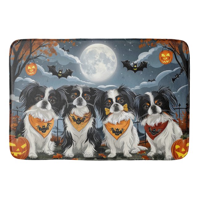 Japanisch Chin Halloween Spooky Badematte (Vorderseite)