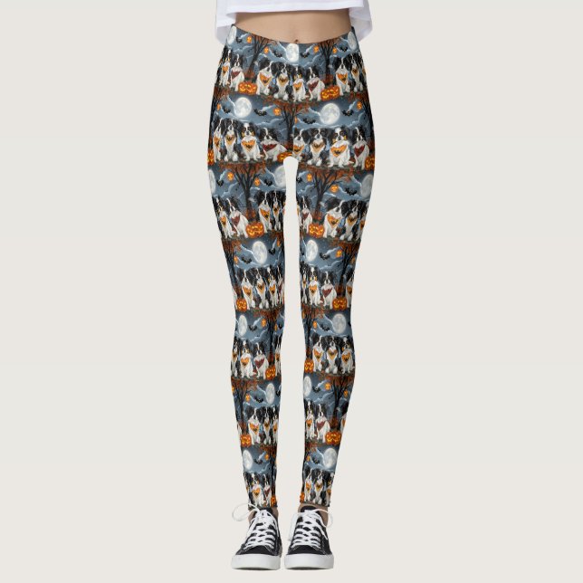 Japanisch Chin Halloween Spooky Leggings (Vorderseite)