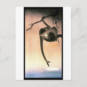 Japanisch Danging Monkey Woodblock Art Ukiyo-E Postkarte