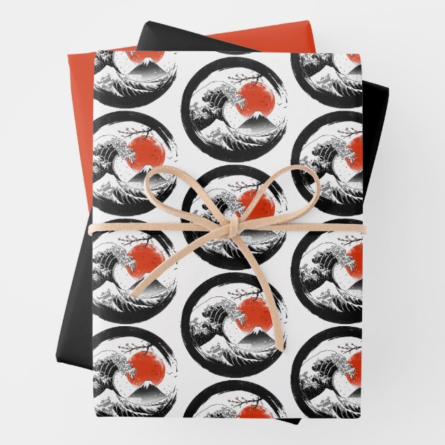 Japanisch Die Große Welle, Fuji, Sakura Geschenkpapier Set (Beispiel)