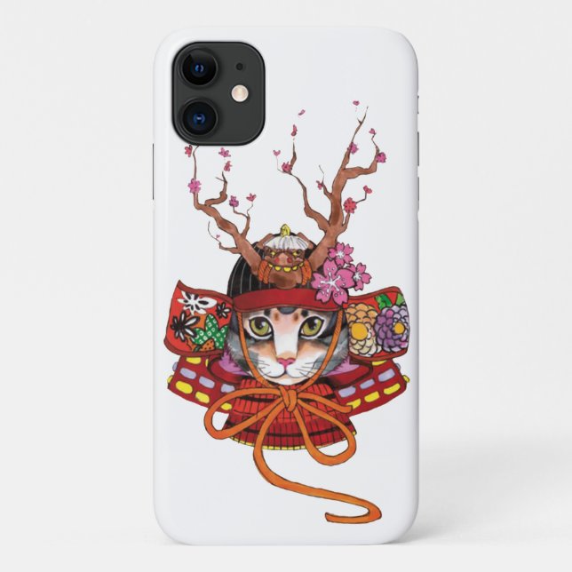 Japanisch Edo Samurai Neko Kitten Case-Mate iPhone Case-Mate iPhone Hülle (Rückseite)