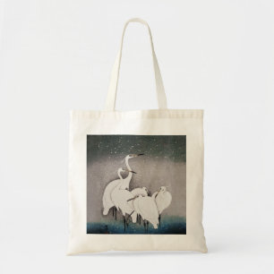 Japanisch Egrets Koson Cranes Winter Snow Tragetasche