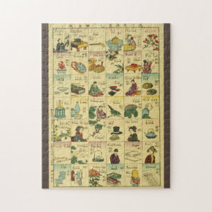 Japanisch-englisches Piktorium-Flash-Kartenposter