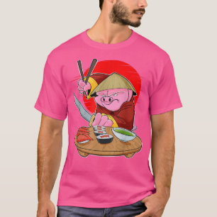 Japanisch Essen I Maki Lover I Samurai Sushi Pig ( T-Shirt