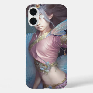 Japanisch Fairy rosa und hellblau Fantasy AI Art iPhone 16 Plus Hülle