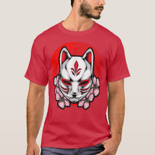 Japanisch für Maske ästhetische Kitsune Inari Anim T-Shirt