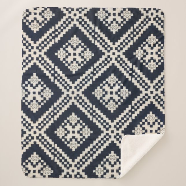 Japanisch Futonji | Diamond X Geometrie | Sherpadecke (Vorderseite)