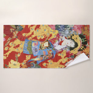 Japanisch Geisha Art -   Badhandtuch Set