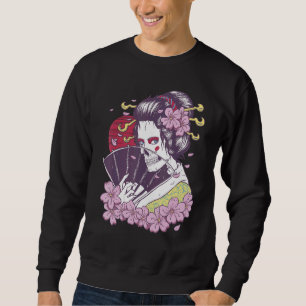 Japanisch Geisha Girl Sakura Cherry Blossom Beängs Sweatshirt