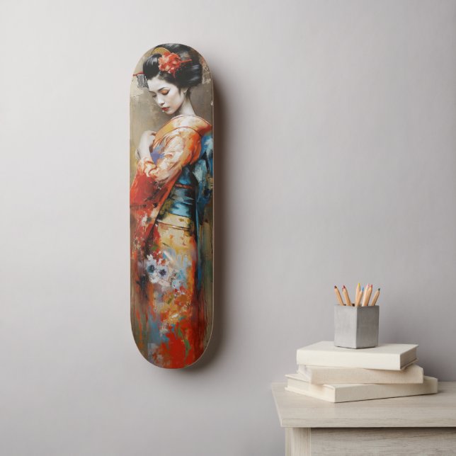 Japanisch Geisha kawaii Girl Anime Skateboard (Wandkunst)