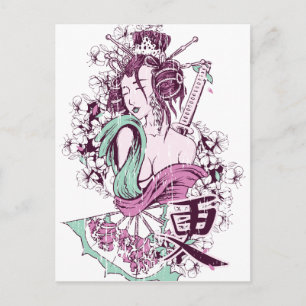 Japanisch Geisha Postkarte
