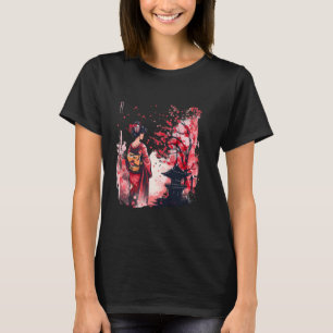 Japanisch Geisha Sakura Cherry Blossom Pagoda Geis T-Shirt