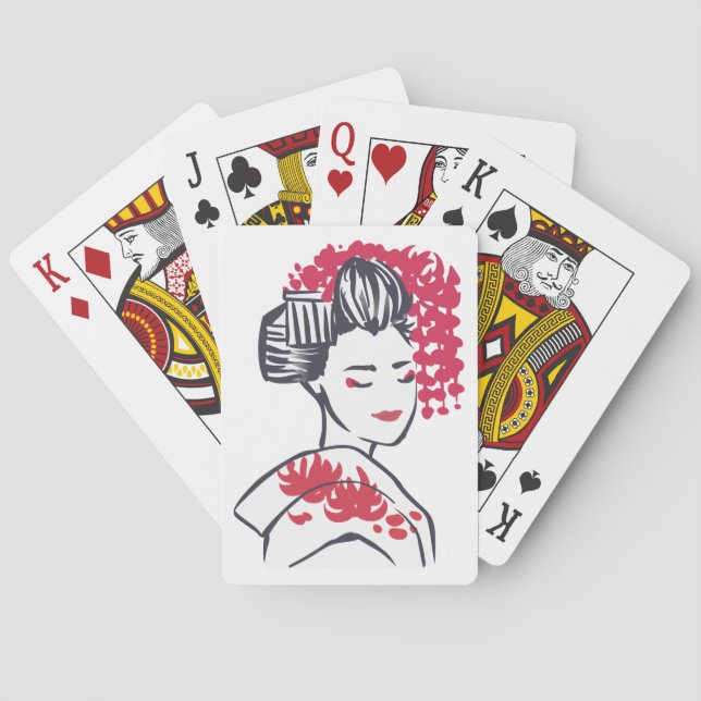 Japanisch Geisha Spielkarten (Rückseite)