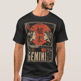 Japanisch Gemini Zodiac | Red Sun Twins T-Shirt