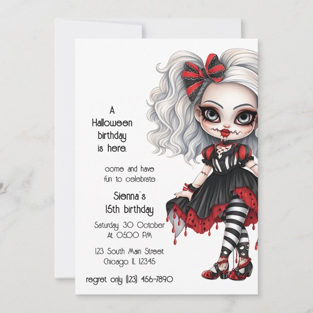 Japanisch Gothic Einladung (Vorderseite)