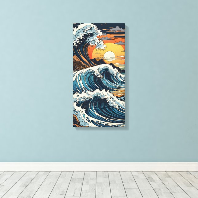 Japanisch Hokusai Wave Leinwanddruck (Insitu (Holzboden))