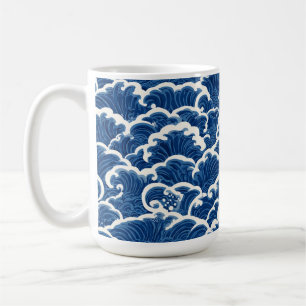 japanisch Inspiriertes Seamless Ocean Wave Muster Kaffeetasse