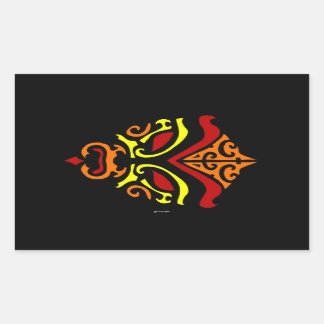 Japanisch Kabuki Maske Tribal Orange Makeup Rechteckiger Aufkleber