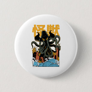 Japanisch Kaiju Cthulhu Button