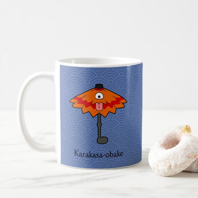 Japanisch Karakasa Umbrella Ghost: Cartoon Yokai Kaffeetasse (Mit Donut)