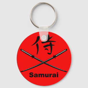 Japanisch Katana und Samurai-Kanji Schlüsselanhänger