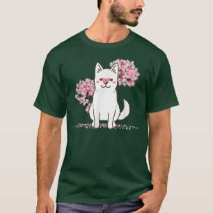 Japanisch Kawaii Sakura Cherry Blossom Kishu Dog T-Shirt