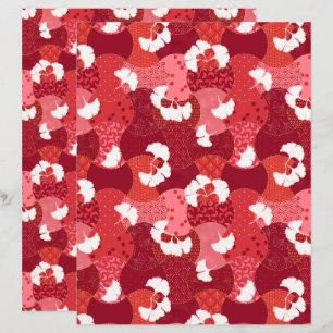 Japanisch Kimono Muster Red Ginkgo Scrapbook Paper