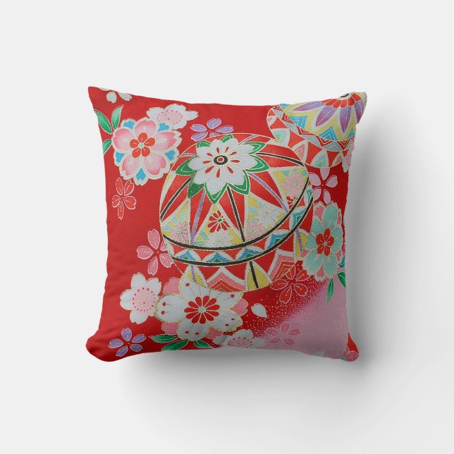 Japanisch KIMONO Textil Kissen (Vorderseite)