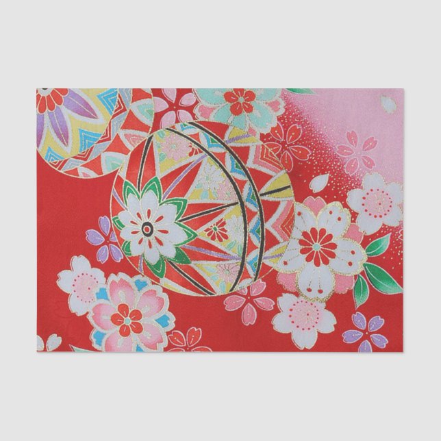 Japanisch KIMONO Textile Seidenpapier (Vorderseite)