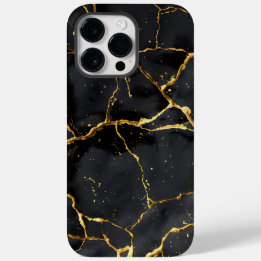 Japanisch Kintsugi Black & Gold Case-Mate iPhone 14 Pro Max Hülle