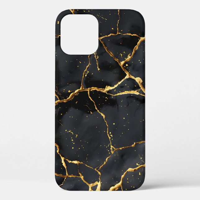 Japanisch Kintsugi Black & Gold Case-Mate iPhone Hülle (Rückseite)