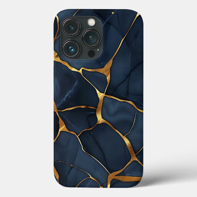 Japanisch Kintsugi Dark Blue Case-Mate iPhone Hülle (Rückseite)