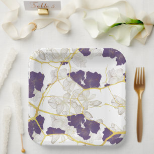 Japanisch Kintsugi. Doppelseitig. Pappteller