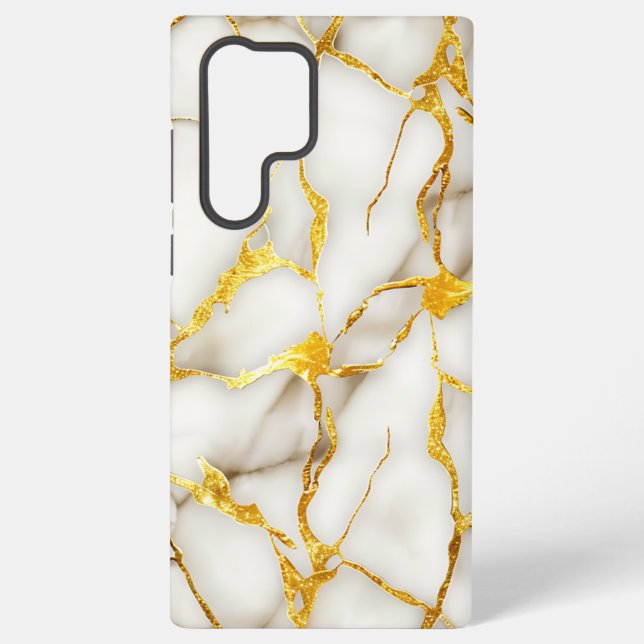Japanisch Kintsugi White Gold Samsung Galaxy Hülle (Rückseite)