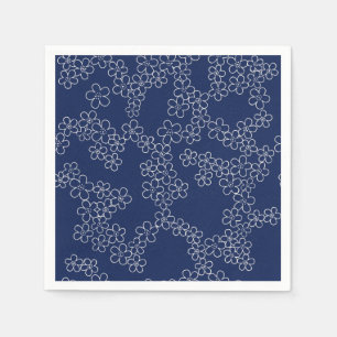 Japanisch Kirschblüte Sakura weiß auf blau Serviette