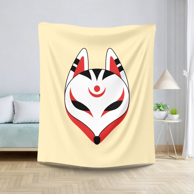 Japanisch Kitsune Fox Mask Yellow Sherpadecke (Von Creator hochgeladen)