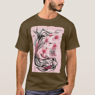 Japanisch Koi Fish Sakura Cherry Blossom Graphic T-Shirt