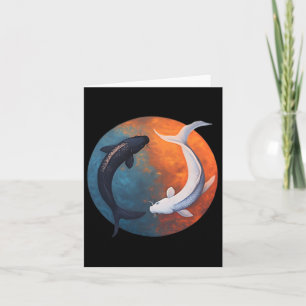 Japanisch Koi Fish Yin und Yang Men Women Fisher F Karte