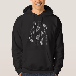 Japanisch Koi Minimalistisch Black & White Hoodie