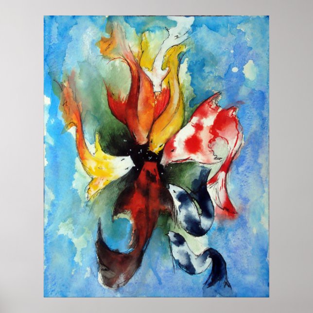Japanisch Koi Print Poster (Vorne)