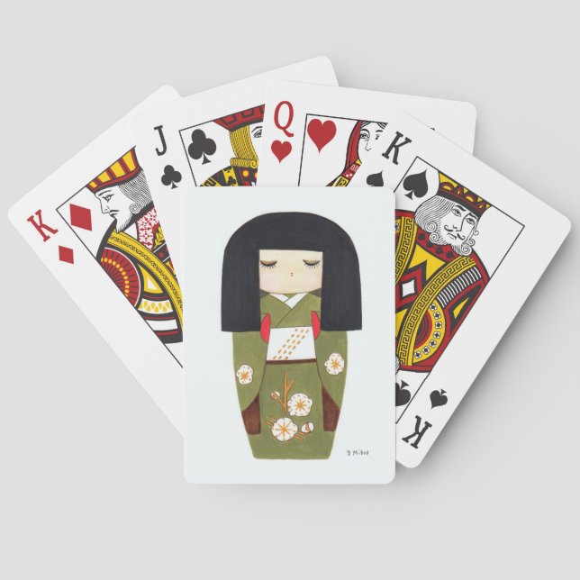 Japanisch Kokeshi Doll Spielkarten (Rückseite)
