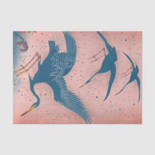 JAPANISCH KRANE Tissue Paper BLAU AND PINK Seidenpapier