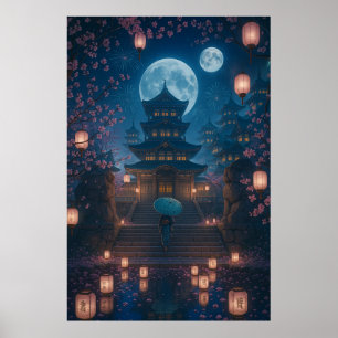 Japanisch Lantern Festival Kunst Poster