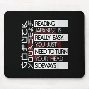Japanisch lesen ist einfach, Kopf seitwärts drehen Mousepad