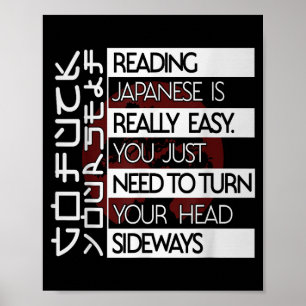 Japanisch lesen ist einfach, Kopf seitwärts drehen Poster