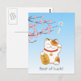 Japanisch Lucky Calico Cat, Maneki Neko Postkarte